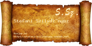 Stefani Szilvánusz névjegykártya
